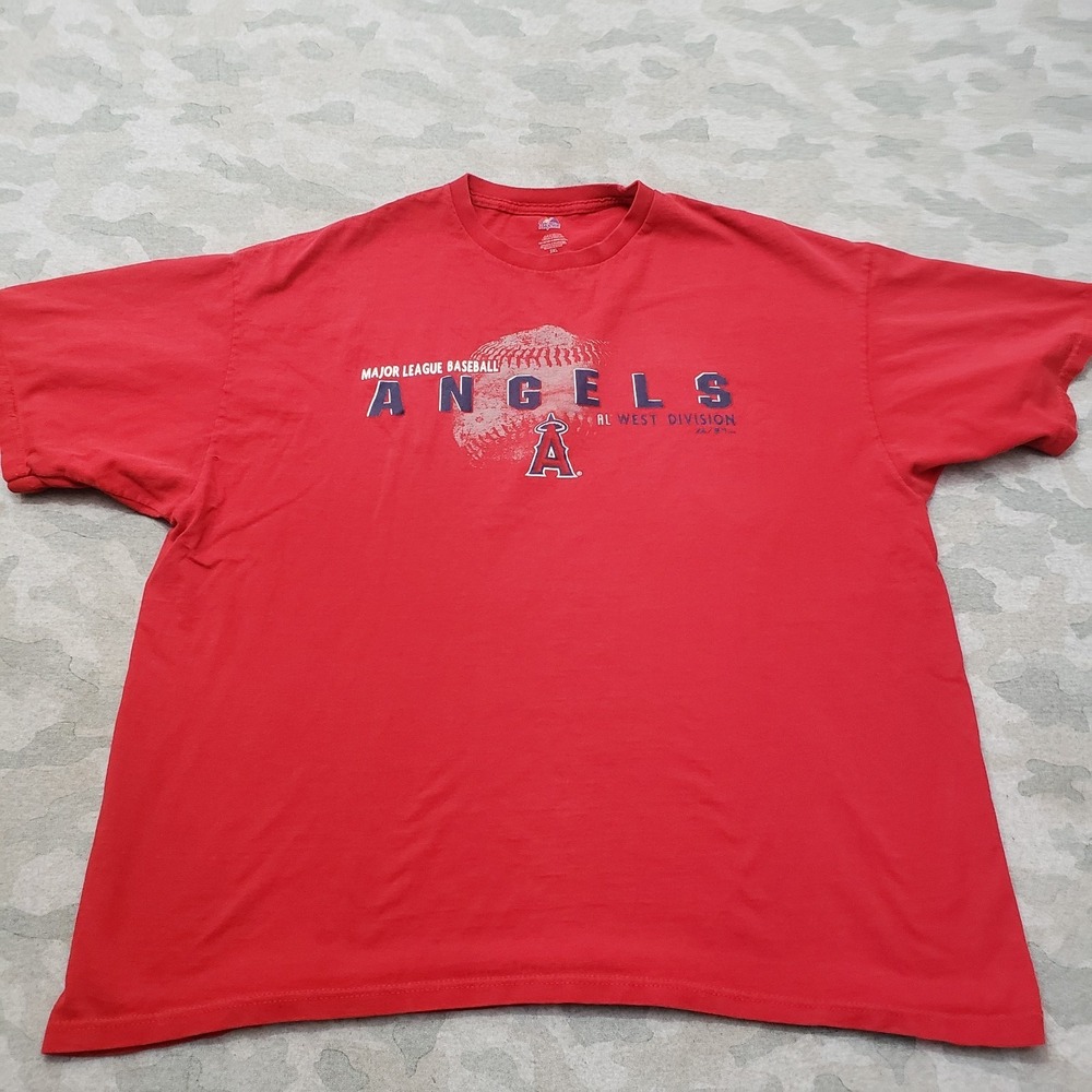 Los Angeles Angels Shirt Mens 2XL Red Majestic‎ Short Sleeve MLB Baseball